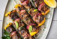 Authentic Middle Eastern Beef Shish Kebab Recipe with Sides