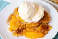 Cake Mix Peach Cobbler with Canned Peaches