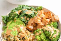 Low Carb Vegan Tofu Bowl with Cabbage Rice