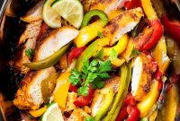 Slow Cooker Chicken Fajitas with Bell Peppers and Onions