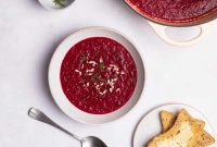 Roasted Beetroot Soup Recipe with Garlic and Dill