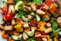 Fresh Gluten Free Panzanella Salad with Tomatoes