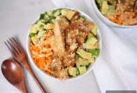 Honey Teriyaki Glazed Salmon Sushi Bowl