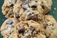 Sea Salt Peanut Butter Cup Chocolate Chip Cookies with Nuts