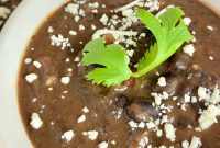 Smoky Creamy Mexican Black Bean Soup with Lime and Cilantro