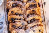 Overnight Blueberry Brioche French Toast Bake