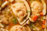 Polish Pierogi, Kielbasa and Cabbage Soup Recipe