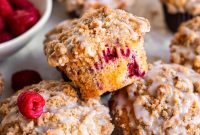 Zesty Lemon Raspberry Streusel Muffins