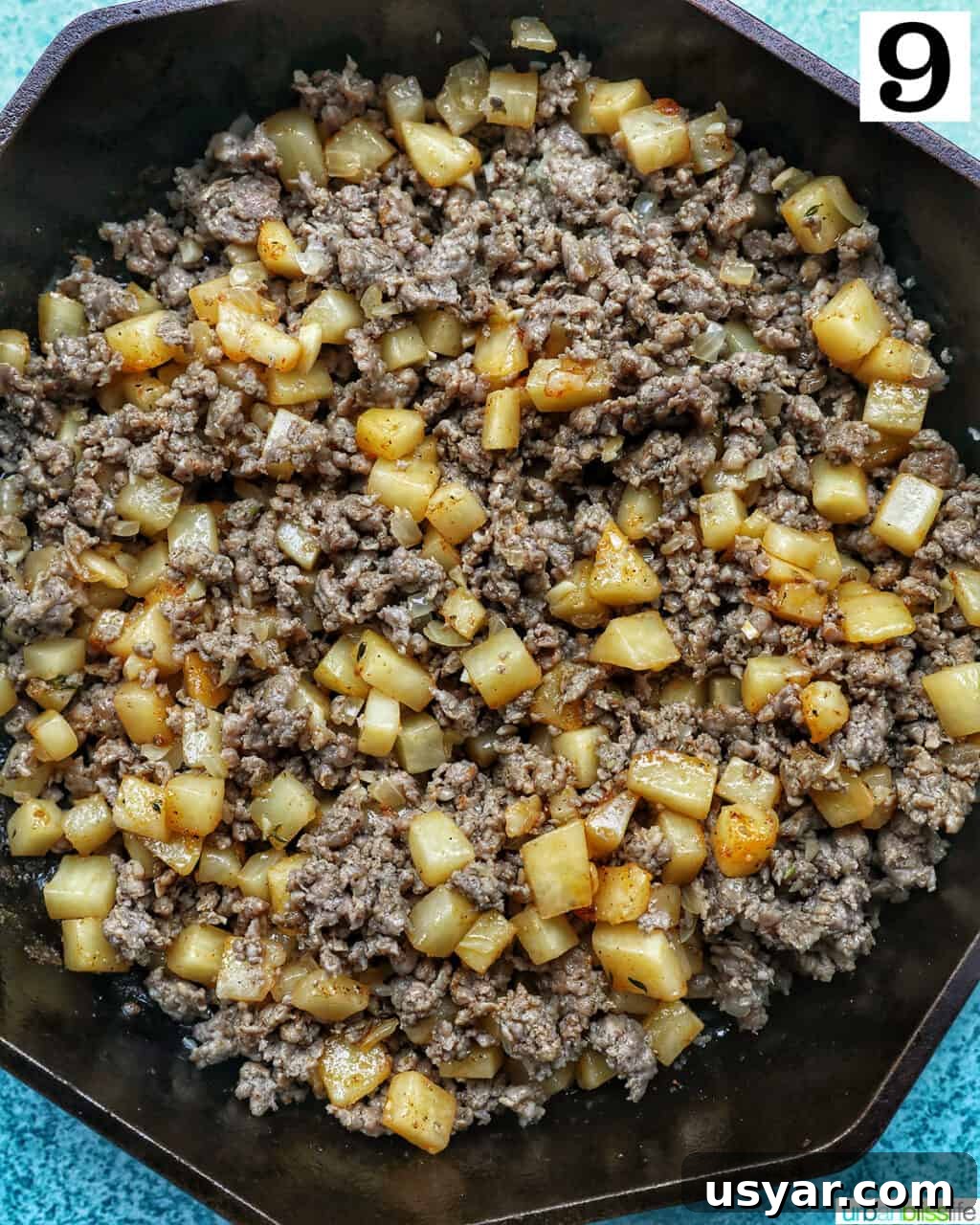 Breakfast Sausage and Potato Hash Recipe 18 Finished breakfast sausage potato hash