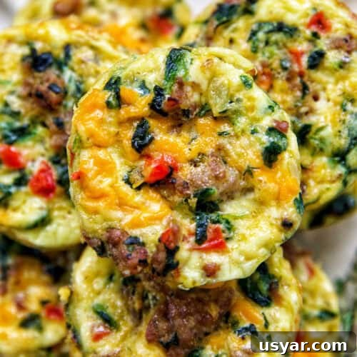 Sausage egg bites on a plate