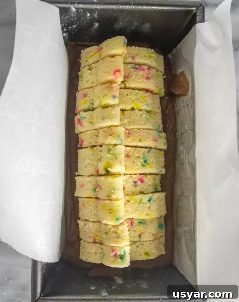 Chocolate Funfetti Cake with Hidden Bunny Inside 4 overhead shot of the bunny shapes sitting on chocolate cake batter