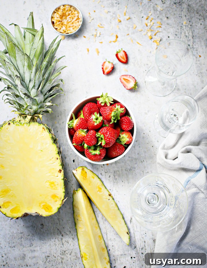 Strawberry Pineapple Smoothie Recipe 2 photo of ingredients to make a Strawberry Pineapple Smoothie