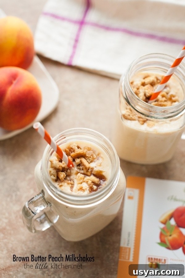 Brown Butter Peach Milkshakes from thelittlekitchen.net Brown Butter Peach Milkshakes from thelittlekitchen.net