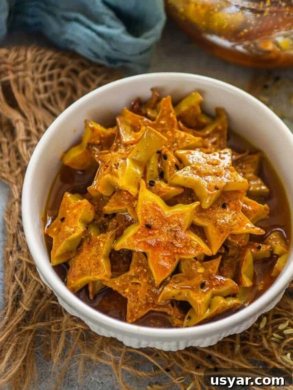 Starfruit Pickle (Kamrak Ka Achar)
