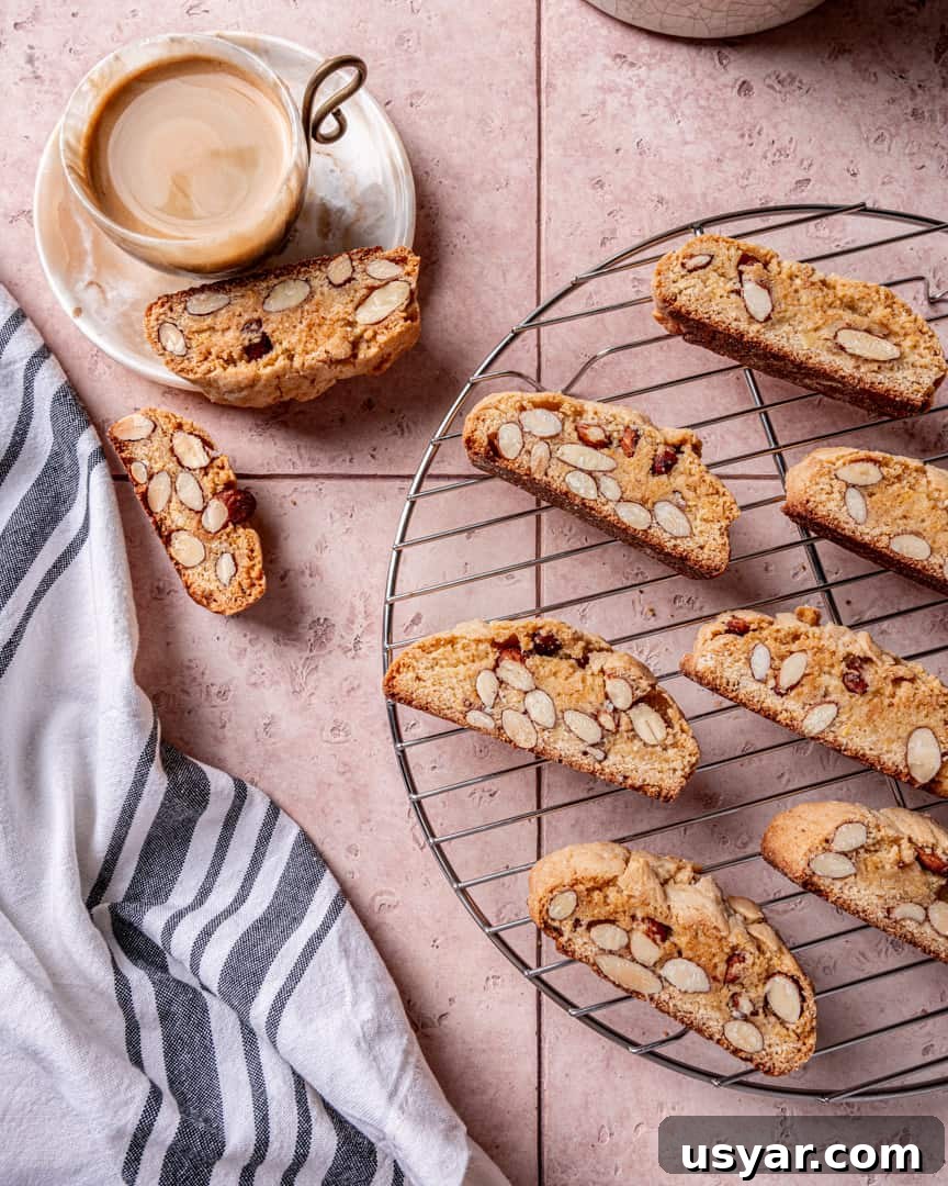 Homemade classic Italian biscotti (cantucci)