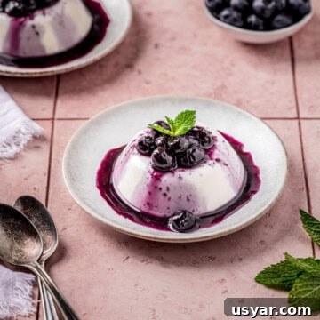 Classic Easy Vanilla Panna Cotta with Blueberry Compote