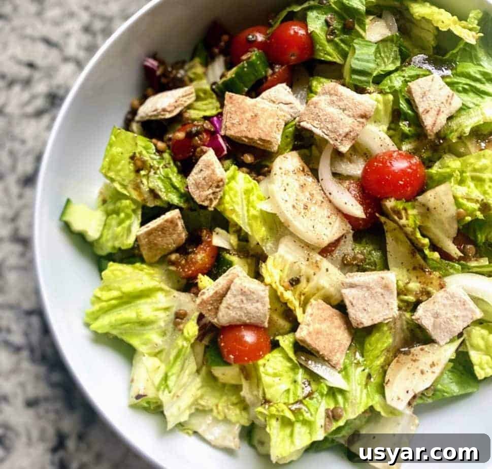 Crisp Fattoush Salad with Tangy Lemon Sumac Dressing 2 Fattoush Salad