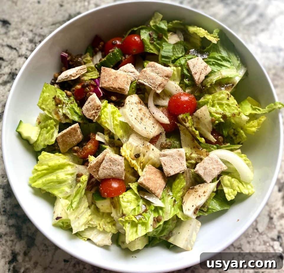 Crisp Fattoush Salad with Tangy Lemon Sumac Dressing 4 Fattoush salad recipe