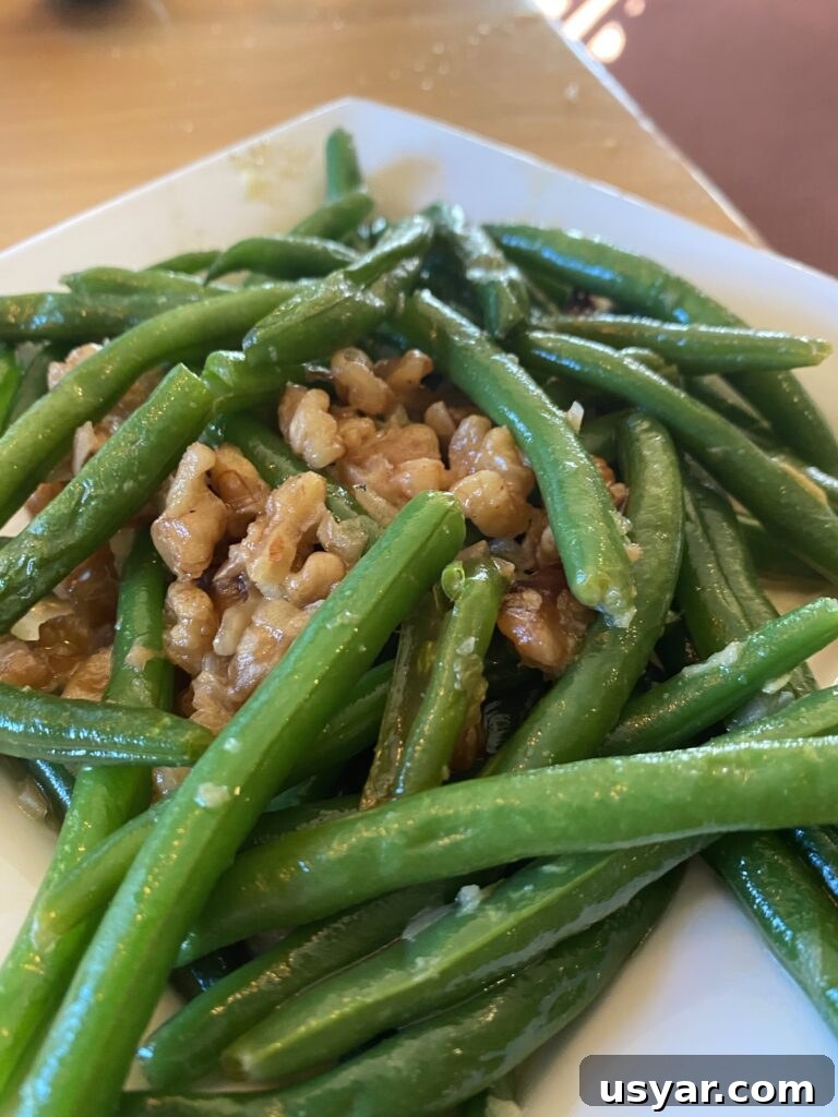 Chef Rene's at The Inn: Seasonal Cuisine in Eagle River, WI 17 Green beans with butter sauce and walnuts