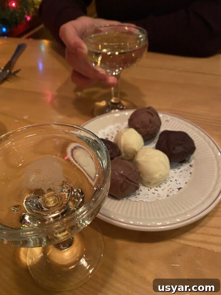 Chef Rene's at The Inn: Seasonal Cuisine in Eagle River, WI 20 Truffles and two glasses of champagne
