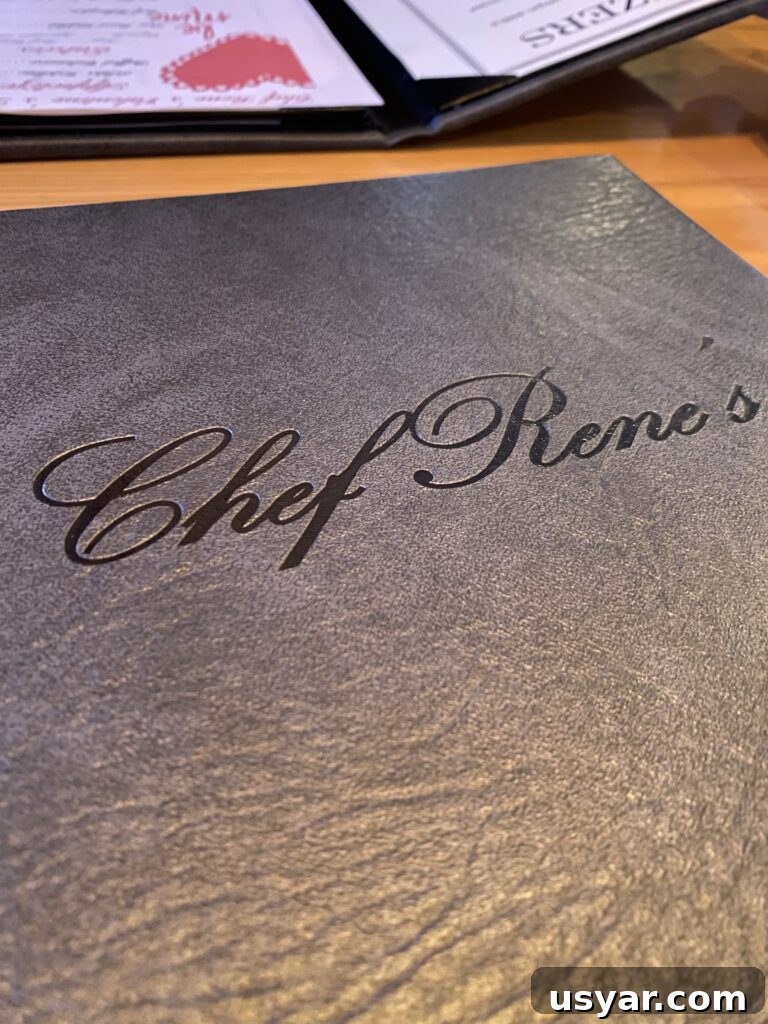 Chef Rene's at The Inn: Seasonal Cuisine in Eagle River, WI 6 The cover of Chef Rene's menu