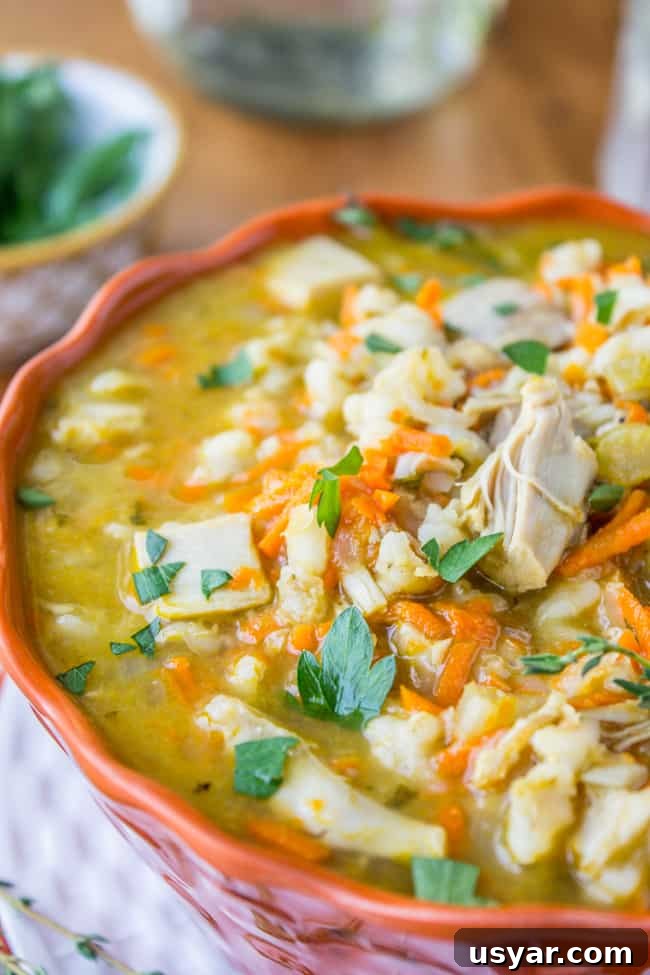 9 Slow Cooker Recipes for Halloween Dinner 11 Slow Cooker Turkey Barley Soup from The Food Charlatan