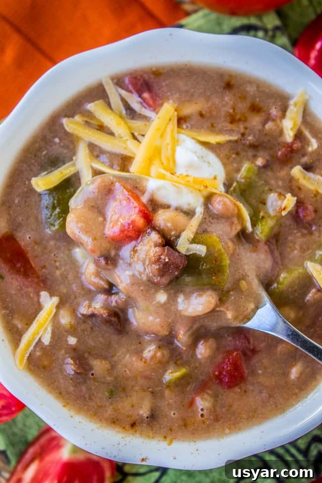 9 Slow Cooker Recipes for Halloween Dinner 8 Cowboy Pinto Bean Soup from The Food Charlatan