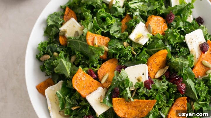 Kale, Sweet Potato, and Brie Salad | Sarcastic Cooking