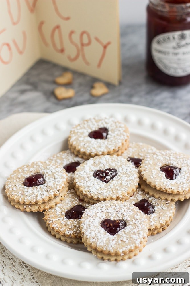 Pecan Linzer Heart Cookies