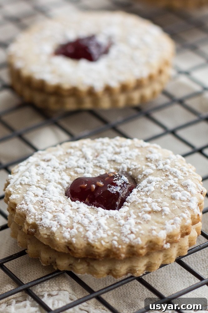 Pecan Linzer Heart Cookies