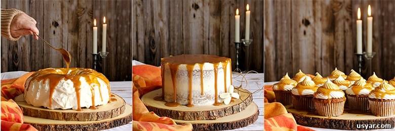 Join the October Baking Club Challenge and Win Prizes 2 Carrot Cake three ways: Carrot Bundt Cake, Carrot Layer Cake, and Carrot Cupcakes. All three are iced with Cream Cheese Buttercream and covered in Caramel Rum Sauce.