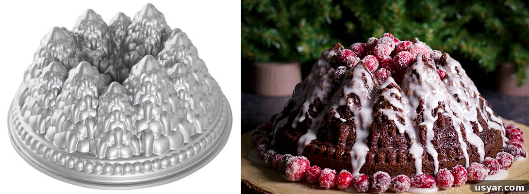 Join the October Baking Club Challenge and Win Prizes 3 A Nordic Ware Pine Forest Bundt Pan and a Gingerbread Cake that's been baked in the same pan.