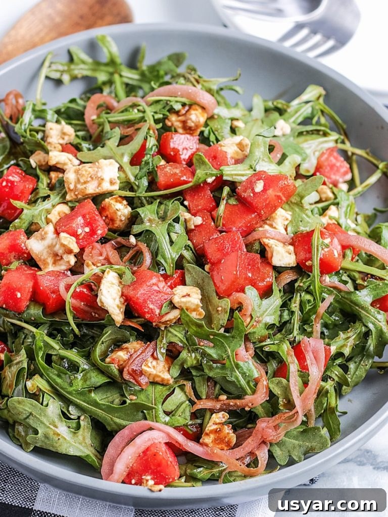 Watermelon Arugula Salad with Feta