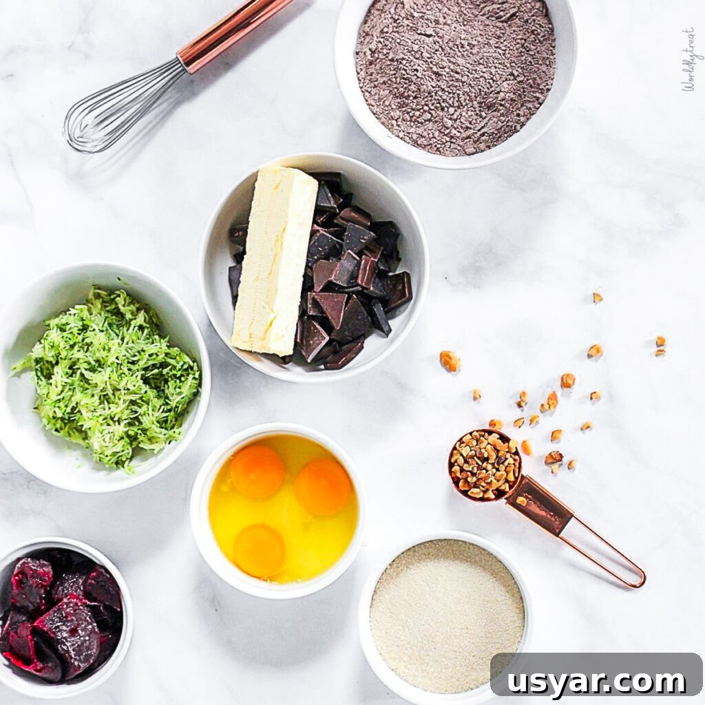 Fudgy Double Chocolate Zucchini Beet Brownies 4 Ingredients for chocolate zucchini brownies