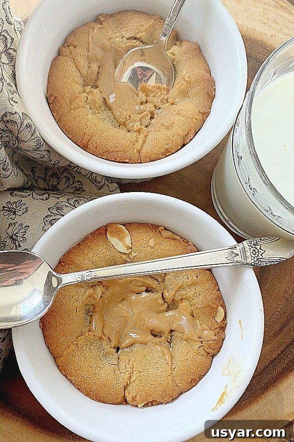 overhead view of peanut butter cookie cakes