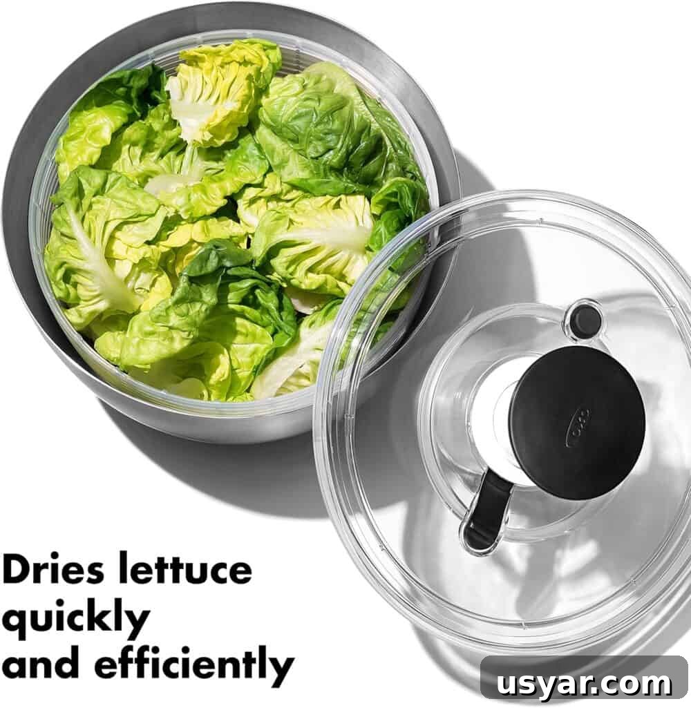 10 Time-Saving Kitchen Tools for Busy Moms 10 Large salad spinner with washed lettuce