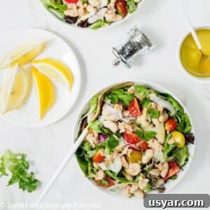 Mediterranean White Bean and Tuna Salad Recipe 6 Salad with white beans and tuna.