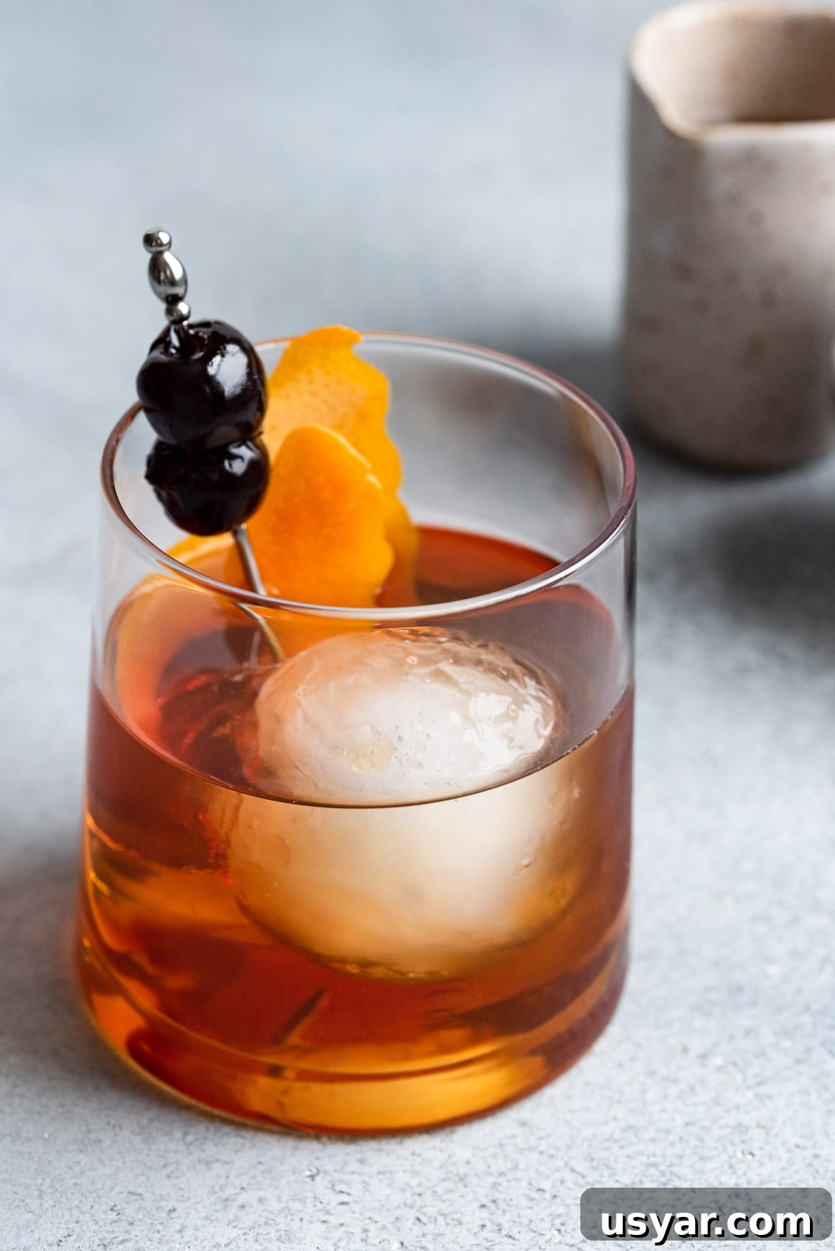 Maple Old-Fashioned Bourbon Cocktail Recipe and Serving Tips 5 close up of maple old fashioned