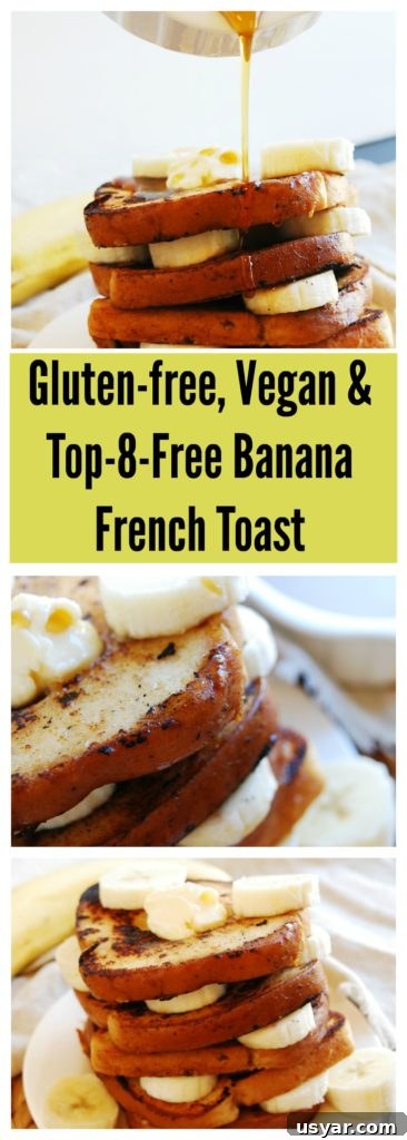 Gluten-Free Vegan Banana French Toast Recipe 10 Vegan Banana French Toast (Gluten, dairy, egg, soy, peanut & tree nut free; top 8 free) Breakfast recipe
