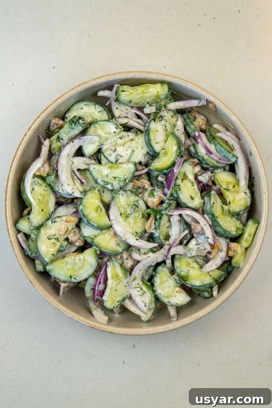 Creamy Cucumber Mint Yogurt Salad - No Dill 2 Cucumber Yogurt Salad With Mint