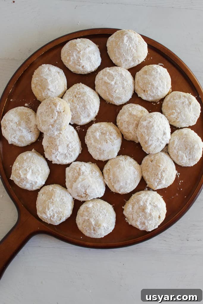 Gluten-Free Mexican Wedding Cookies: Almond Snowball Recipe 2 serving dish of mexican wedding cookies.