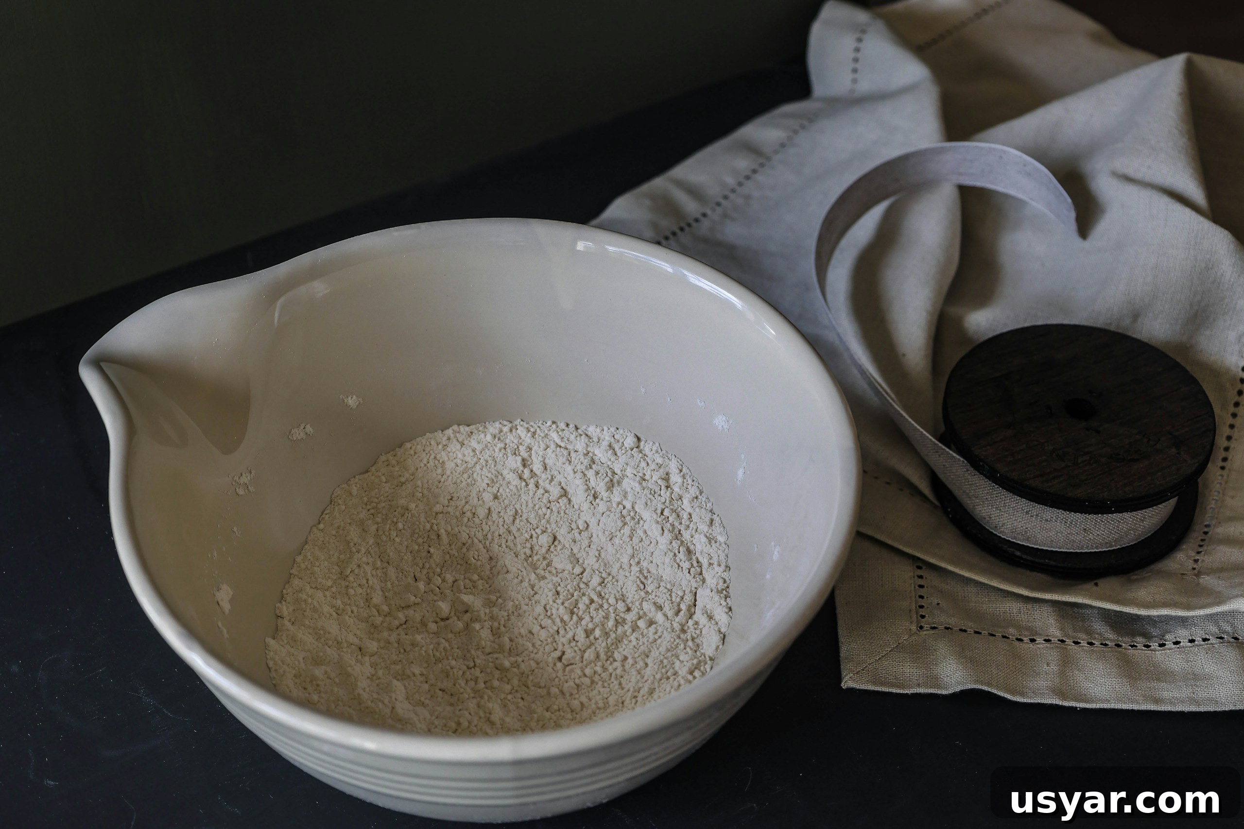 Gluten-Free Mexican Wedding Cookies: Almond Snowball Recipe 5 bowl with dry ingredients for cookies