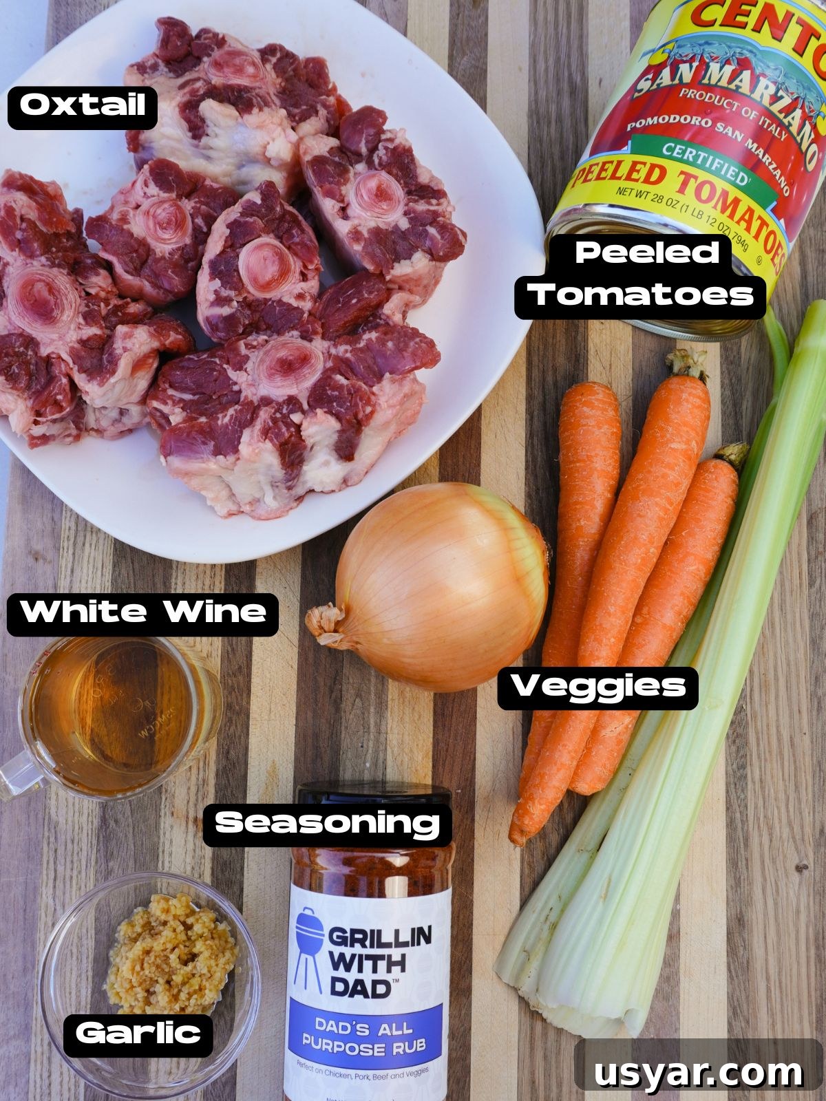 smoked oxtail ingredients.