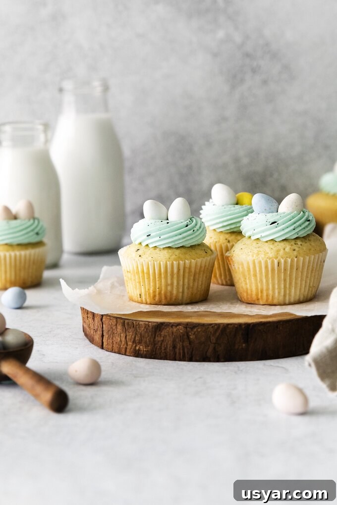 Robin's Egg Cupcakes on a plate