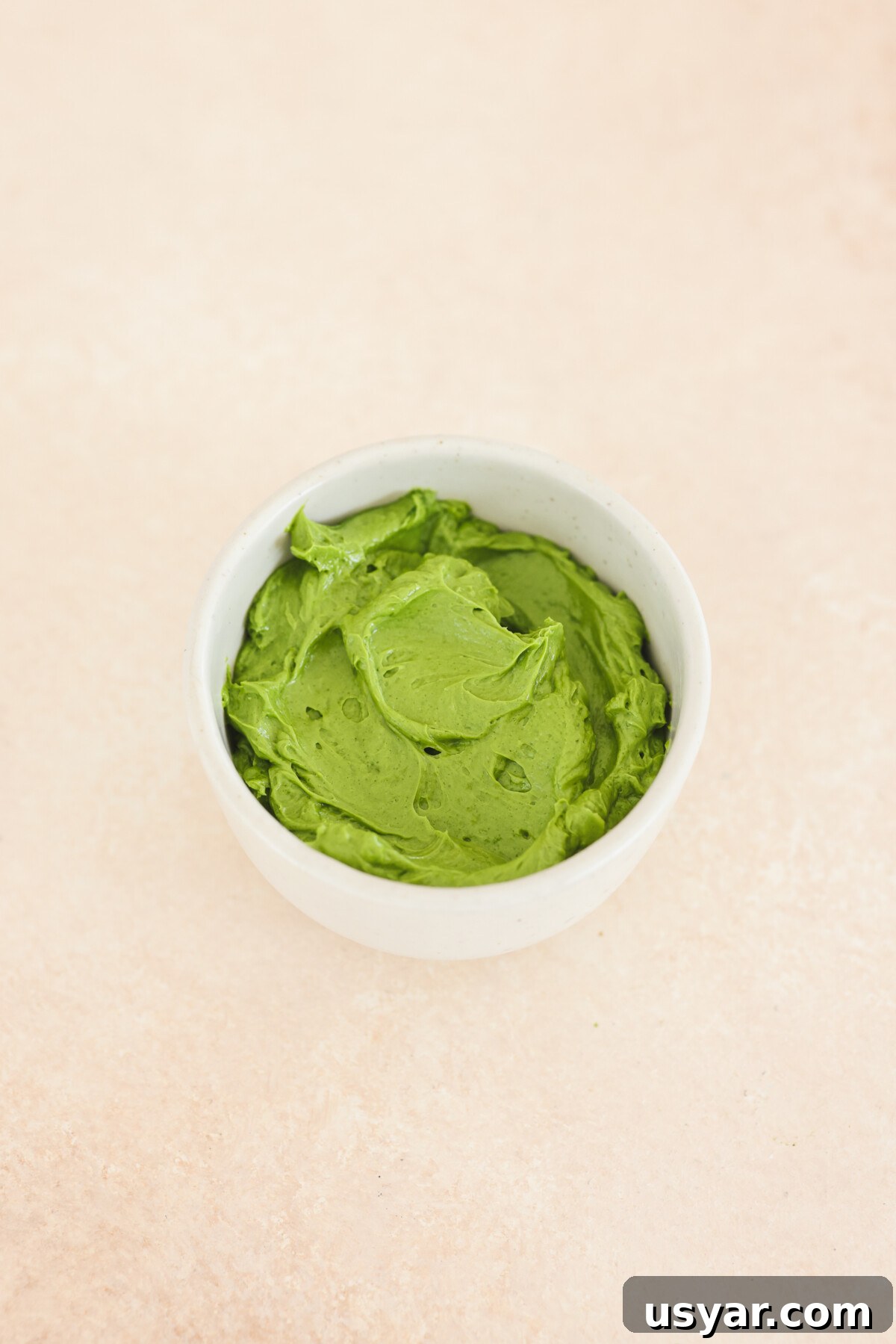 Vegan Matcha Butter Recipe: Sweet and Creamy Spread 7 matcha butter in a white dish