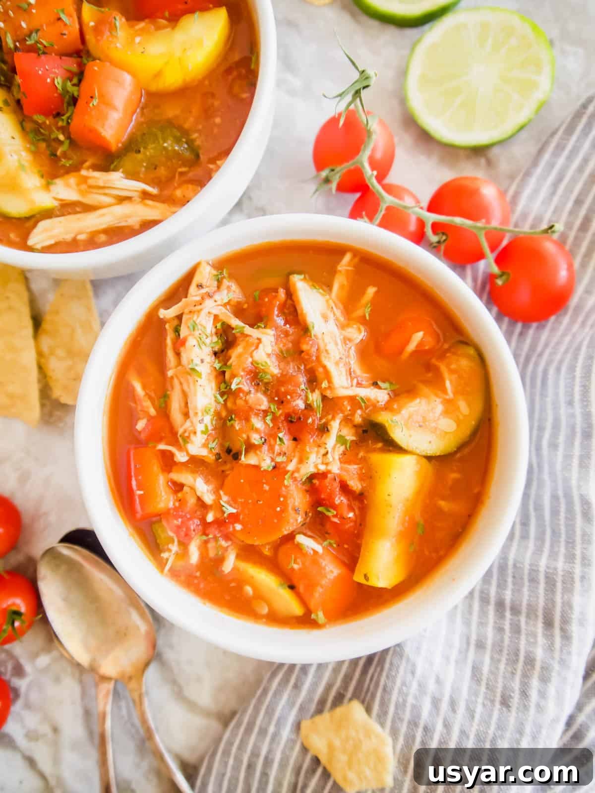 Slow Cooker Shredded Chicken and Vegetable Chili Recipe 2 Slow Cooker Shredded Chicken and Vegetable Chili | Perchance to Cook