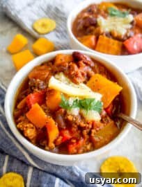 Black Bean Butternut Squash Turkey Chili