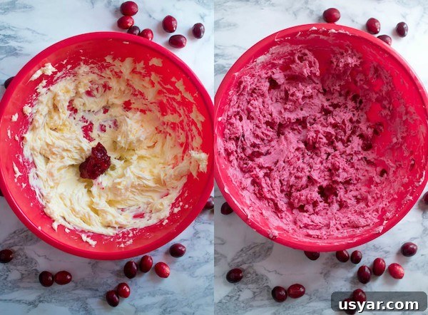 Whipped Cranberry Honey Butter Recipe 6 Step-by-step process for making whipped cranberry honey butter.