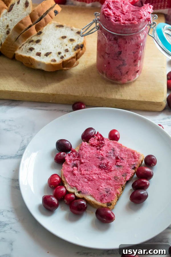 Whipped Cranberry Honey Butter Recipe 8 Whipped Cranberry Honey Butter spread for toast, rolls, pancakes, waffles, bagels, and French toast.