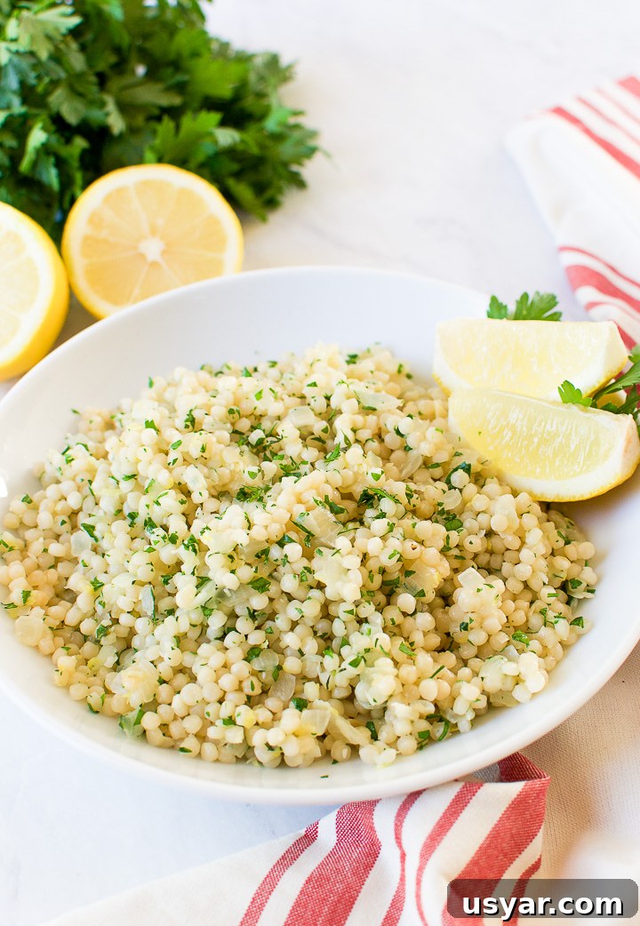 Mediterranean Herbed Couscous Recipe with Lemon and Parsley 2 Herbed Couscous